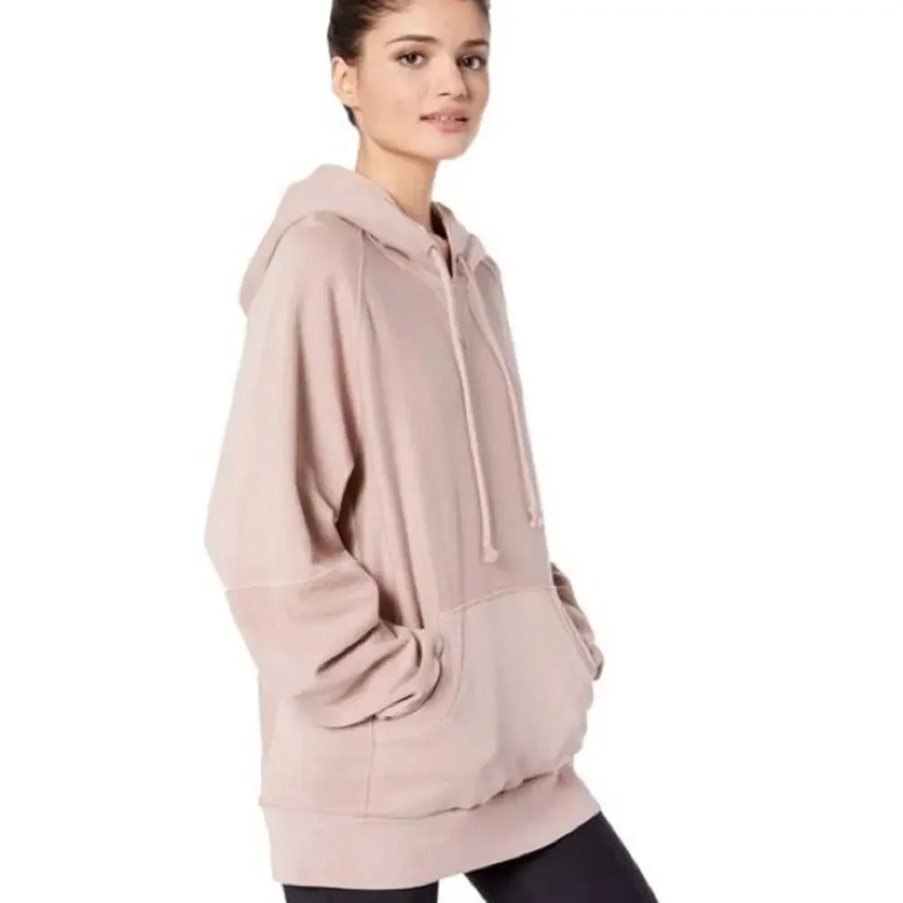 FREE PEOPLE MOVEMENT Womens Hawking Sweatshirt Hoodie in Taupe Pink Size XS